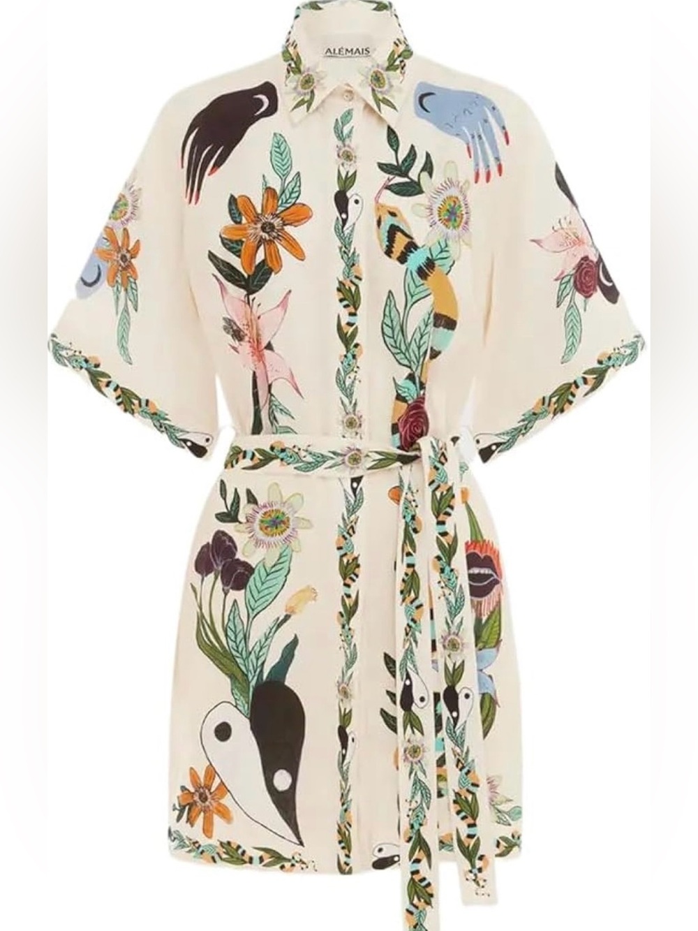 Floral 🌺 Tie Waist Blouse/Dress (Never worn)